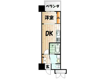 CPタワー(1DK/20階)の間取り写真