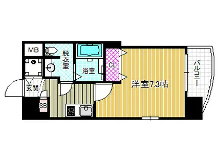 レグゼスタ福島II(1K/2階)の間取り写真