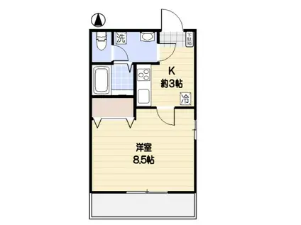 ロイヤルパレス(1K/2階)の間取り写真