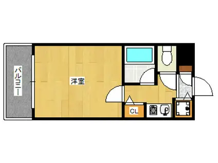 ダイナコートベイサイド博多(1K/4階)の間取り写真