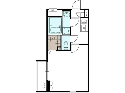 リブリ・BARAEN(1K/1階)の間取り写真