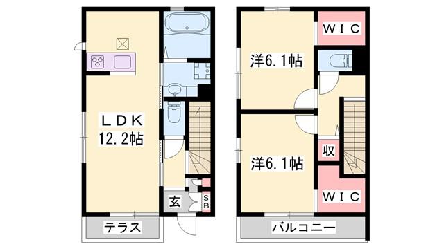 メゾン・ド・ルポ(2LDK/1階)の間取り写真