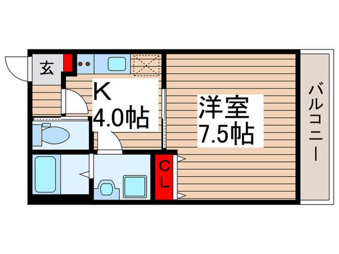 エスト清瀬(1K/1階)の間取り写真