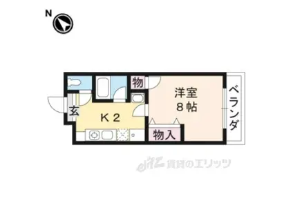 ドリーミーK(1K/1階)の間取り写真