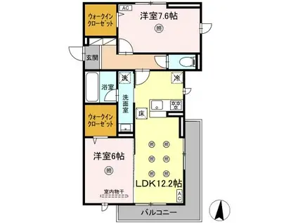 M&S RESIDENCE LIEN(2LDK/1階)の間取り写真