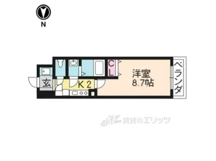 サンシティ烏丸高辻(1K/7階)の間取り写真