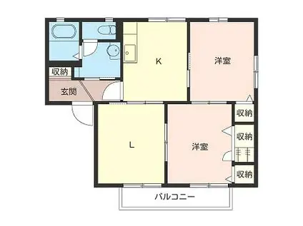 シャーメゾンK B棟(3K/2階)の間取り写真