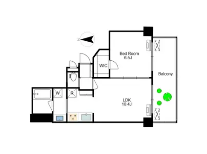 セ・7アベーレ谷中銀座イースト(1LDK/6階)の間取り写真