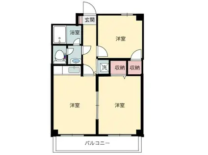 リッツプラザ(2DK/4階)の間取り写真