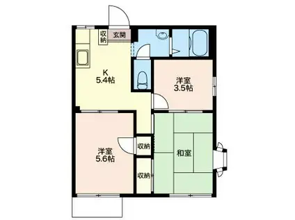 ドミールケイ(3K/1階)の間取り写真