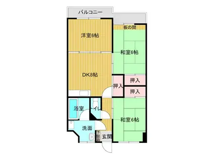 アインヴィント(3DK/4階)の間取り写真