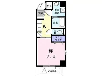 モデルノレジデンス(1K/6階)の間取り写真