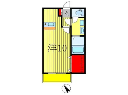 VIVACE(ワンルーム/3階)の間取り写真