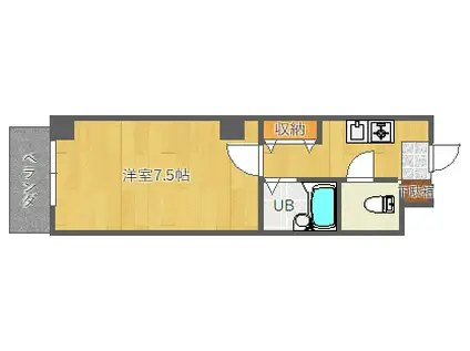 ピュアフォレスト(1K/2階)の間取り写真