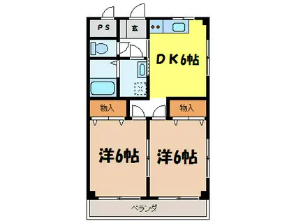 MK-OHMASU(2DK/1階)の間取り写真