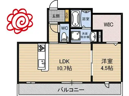 エルンテERNTE(1LDK/2階)の間取り写真