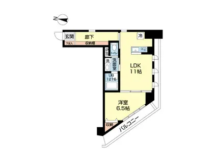 RICO湘南(1LDK/2階)の間取り写真
