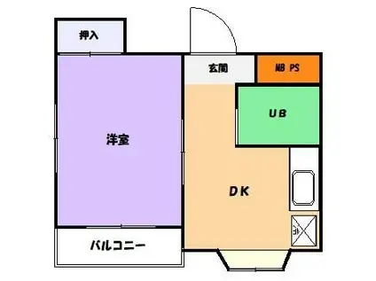 ニチエーイン国立(1DK/2階)の間取り写真