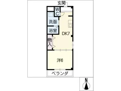 サンライズ2000(1DK/1階)の間取り写真