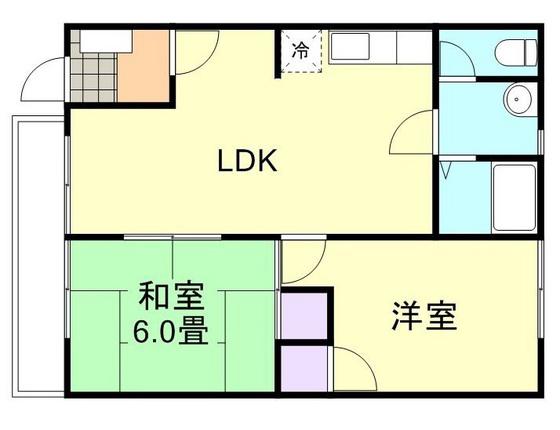 サンフラワー今(2LDK/1階)の間取り写真