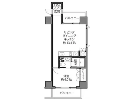イースト AKIHABARA(1LDK/12階)の間取り写真