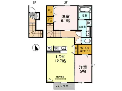 エタン・リジエール(2LDK/2階)の間取り写真