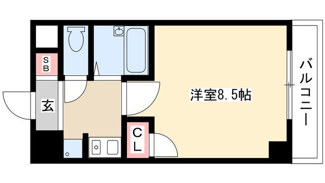 笹善ビル(1K/4階)の間取り写真