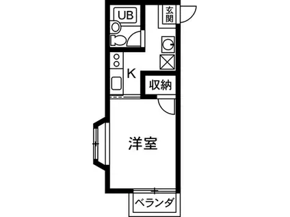 シルクハイツ(1K/2階)の間取り写真