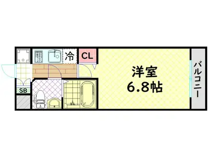 エグゼ大阪CITYツヴァイ(1K/8階)の間取り写真