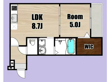 FUJIPALACE瓜生堂III番館(1SLDK/2階)の間取り写真