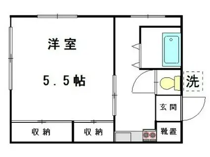 西日暮里シティハイツ(1K/3階)の間取り写真