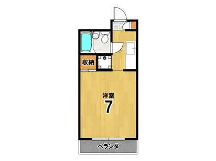 ファーストロイヤルハウス(ワンルーム/4階)の間取り写真