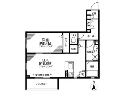 シャルマントミール(1LDK/3階)の間取り写真