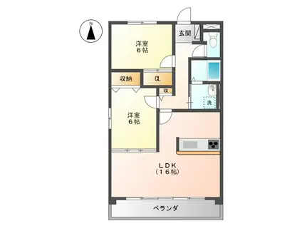 マイノリックM(2LDK/2階)の間取り写真