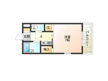 ル・シェル福島(1K/1階)の間取り写真