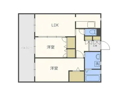 シャンポールセイコウ港館(2LDK/4階)の間取り写真