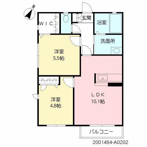 シャーメゾンKEI(2LDK/2階)の間取り写真