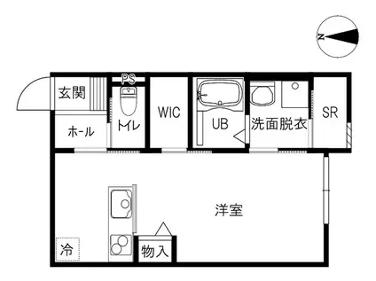 FP・I(ワンルーム/2階)の間取り写真