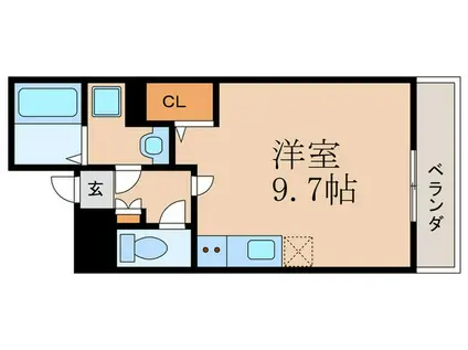 グランデコート大宅サウス(ワンルーム/2階)の間取り写真