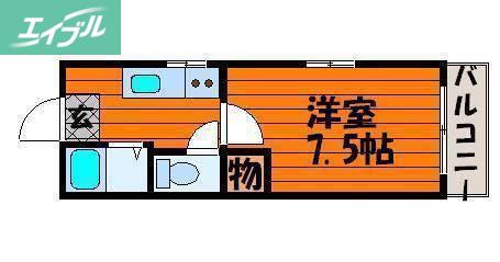 エミネント(1K/4階)の間取り写真