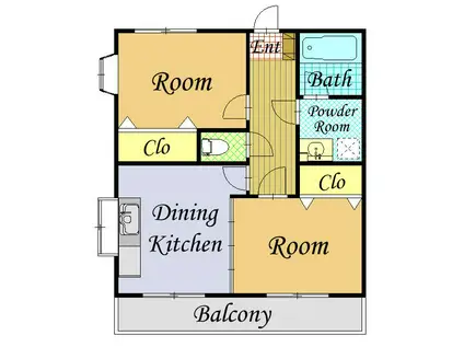 幸南マンション第3(2DK/3階)の間取り写真