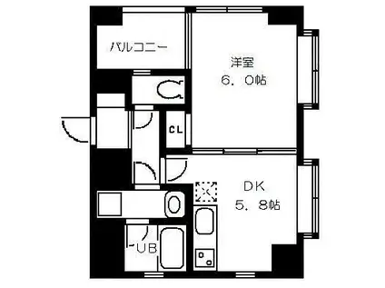 藤カルティエ(1DK/3階)の間取り写真