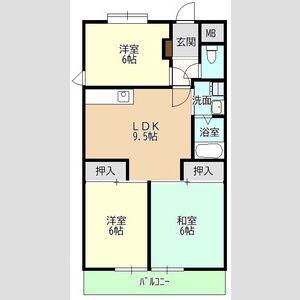 第2アンドービル(3LDK/2階)の間取り写真