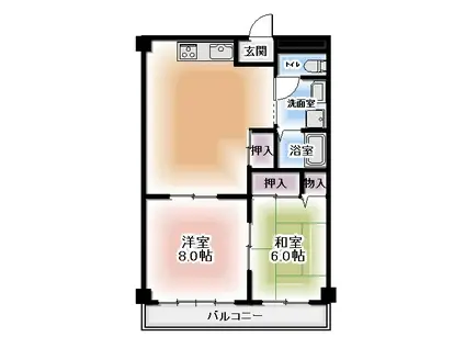 森谷マンション(2LDK/1階)の間取り写真
