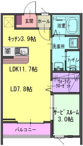 パルテG(1SLDK/2階)の間取り写真