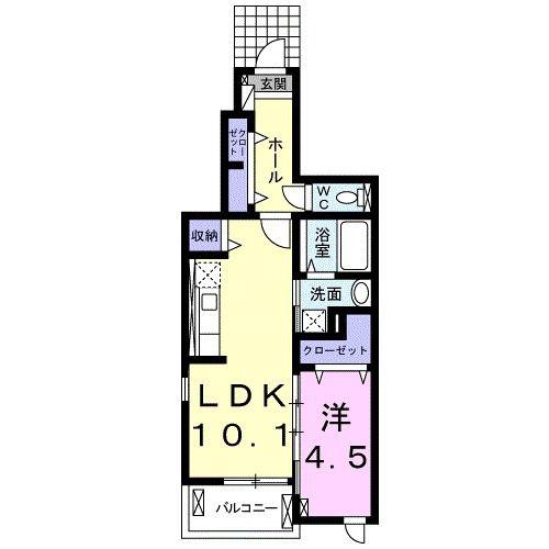 ベル・アンジュ唯(1LDK/1階)の間取り写真