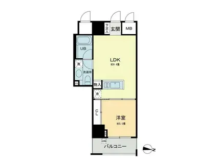 ベルファース本郷弓町(1LDK/8階)の間取り写真