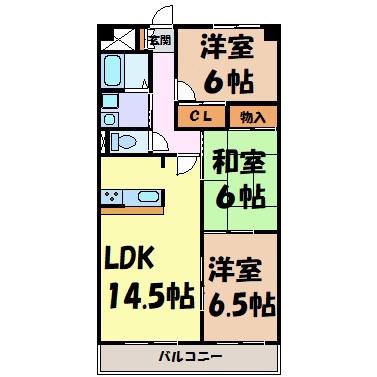 GRACE城山(3LDK/2階)の間取り写真
