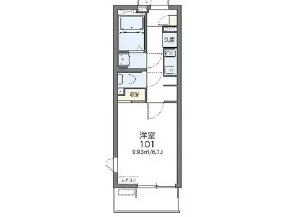 レオネクストブルーリッジII(1K/2階)の間取り写真