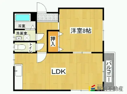 ハイツ久保山(1LDK/1階)の間取り写真